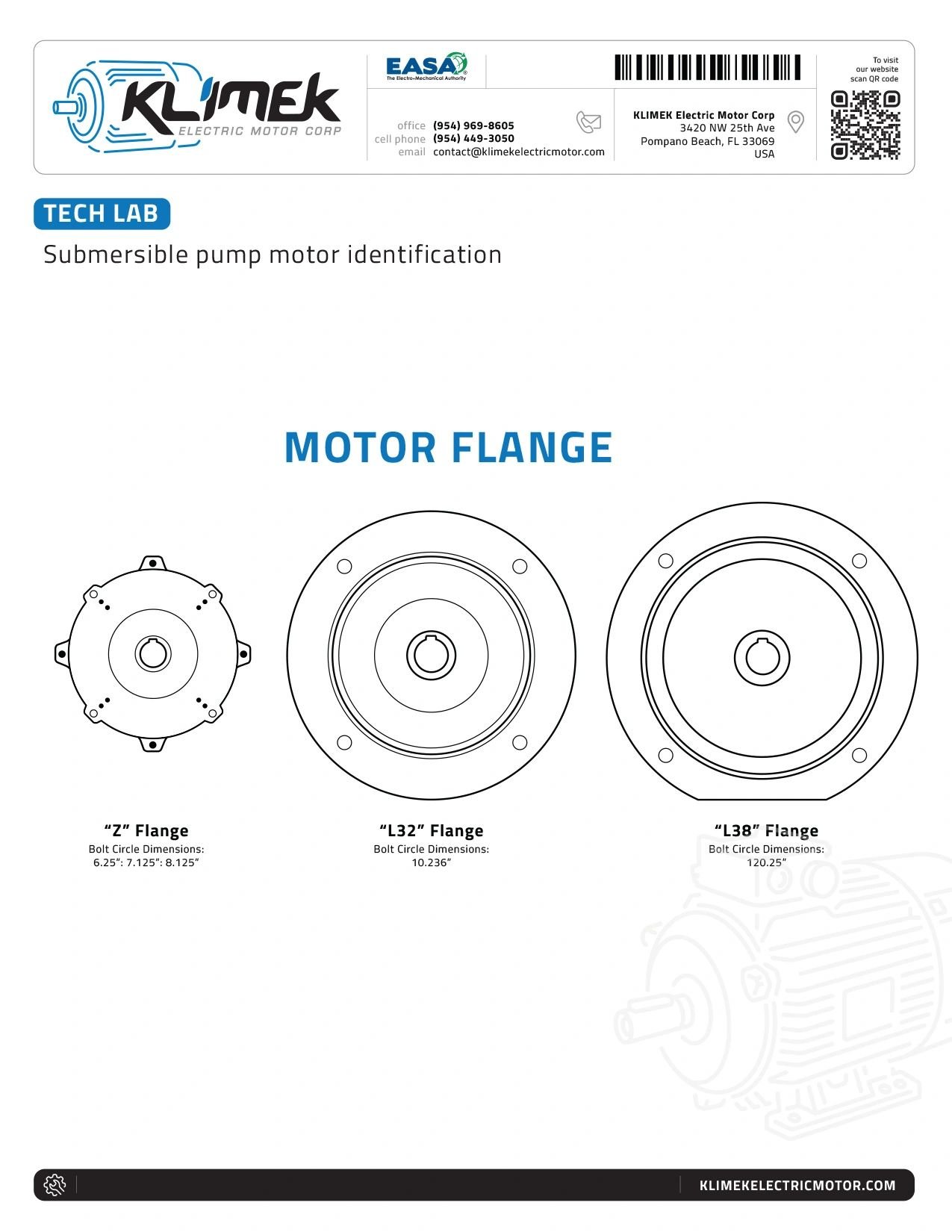 Motor flange identification reference from the Tech Lab